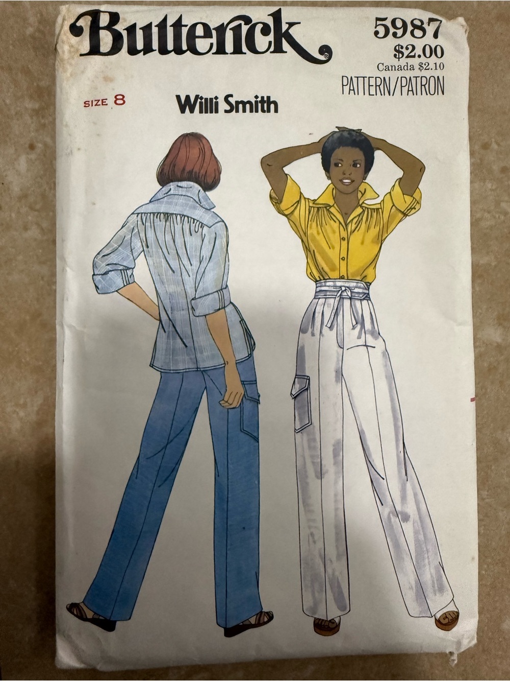 Butterick Wide-Leg High-Waist Pants and shirt